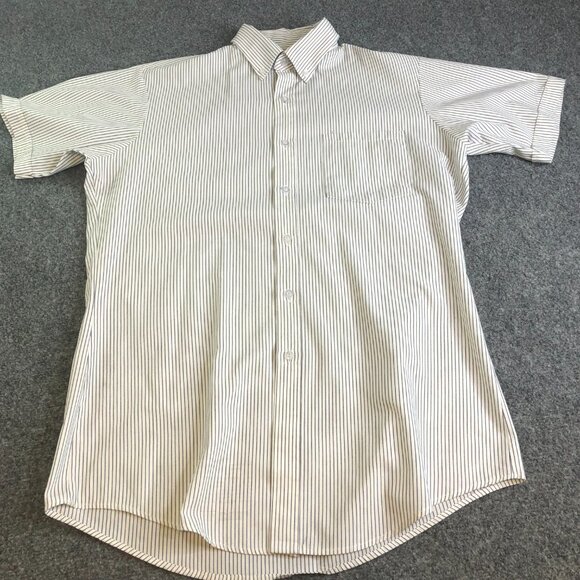 Unitog Short Mens 15 15.5 White Blue USA Hickory Stripe Uniform Worker 70s 80s - Picture 2 of 10